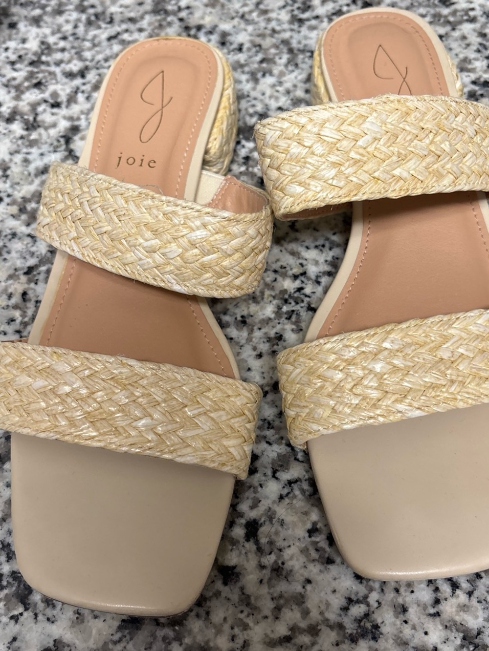 Joie Neutral Braided Double-Strap Slide Sandals